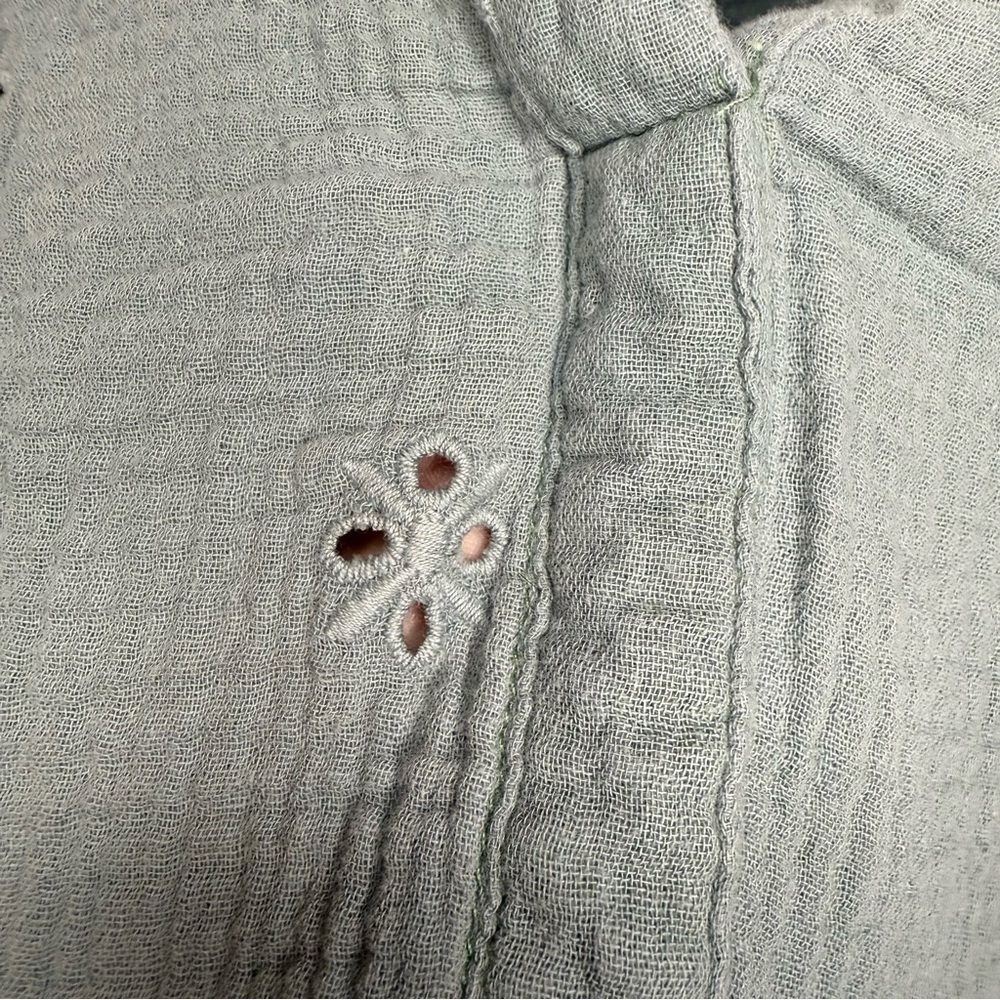 King Universal Women’s Blue Green Blouse Top 100% Cotton Size XL GUC - Picture 2 of 7